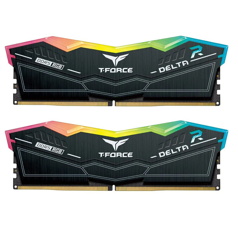 Team Group T-Force Delta RGB 32GB (2X16GB) CL40 DDR5 6400Mhz - White - الذاكرة العشوائية